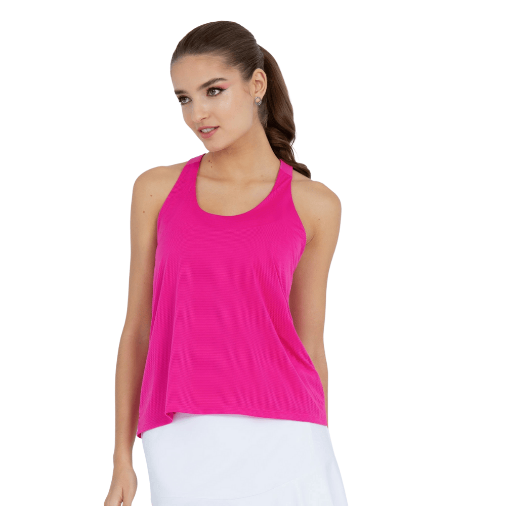 inPhorm NYC Double-Layered "T" Racer Back Camila Tank - Raspberry Pink