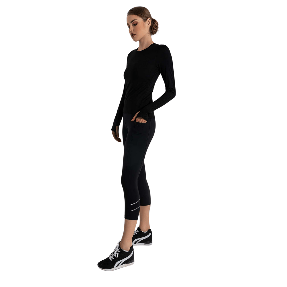 inPhorm NYC Zone Capri Legging - Black/Silver