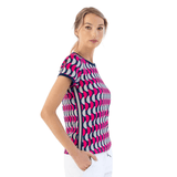 inPhorm NYC Sustainble Harper Short Sleeve Crew Neck - Geo Print