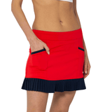 inPhorm NYC Kai 17" Pleated Skirt - Poppy/Midnight