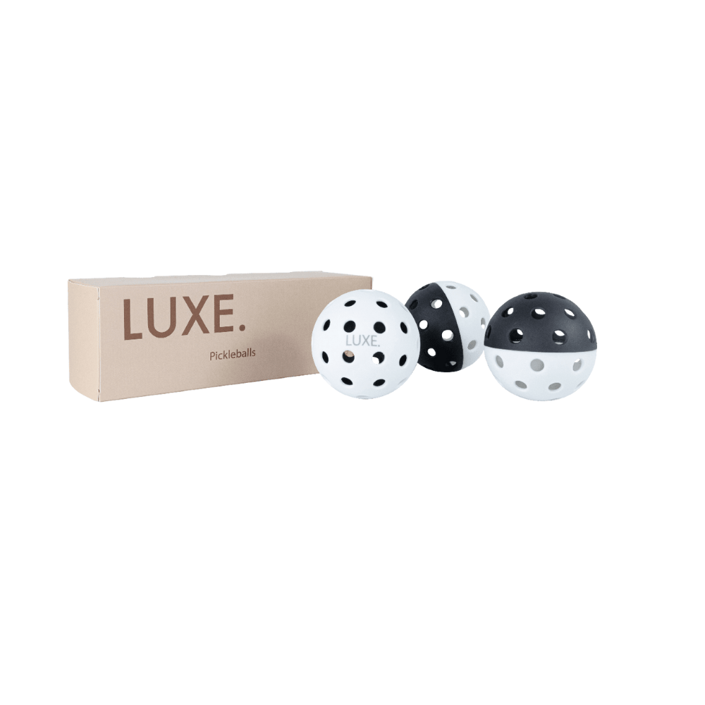Luxe Pickleball Black & White Pickleballs - Pack of 3