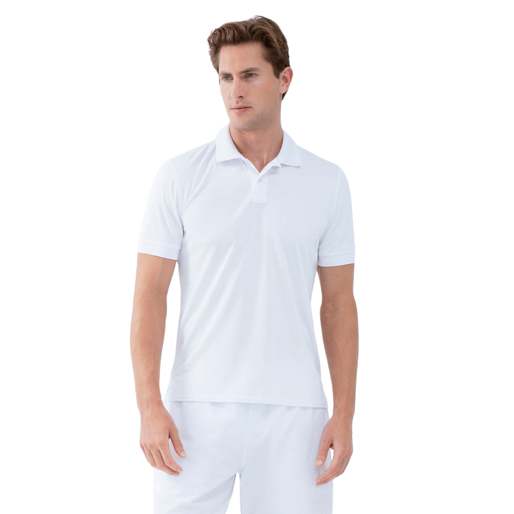 inPhorm NYC Performance Men's Classic Tennis Rib Collar Polo - White