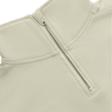 Osaka Women Cropped Half Zip Sweater | Warm Grey