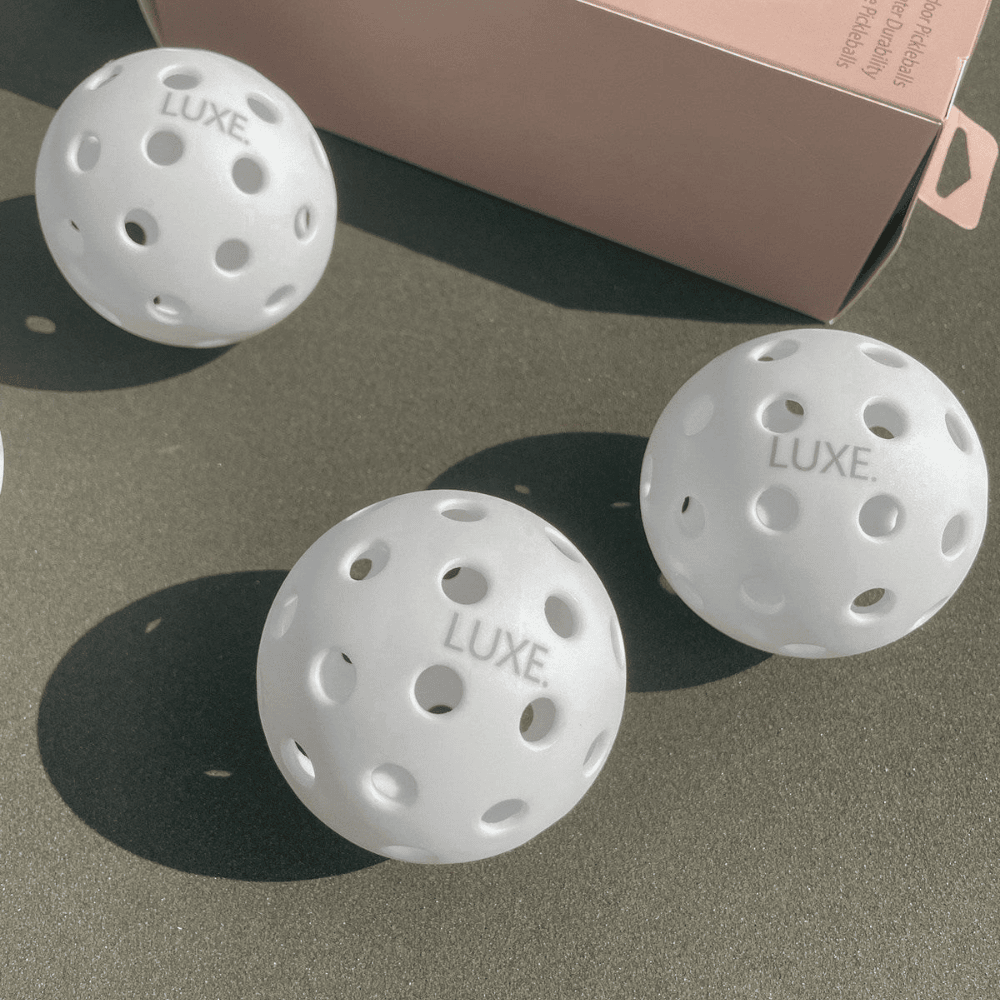 Luxe Pickleball White Pickleballs - Pack of 3