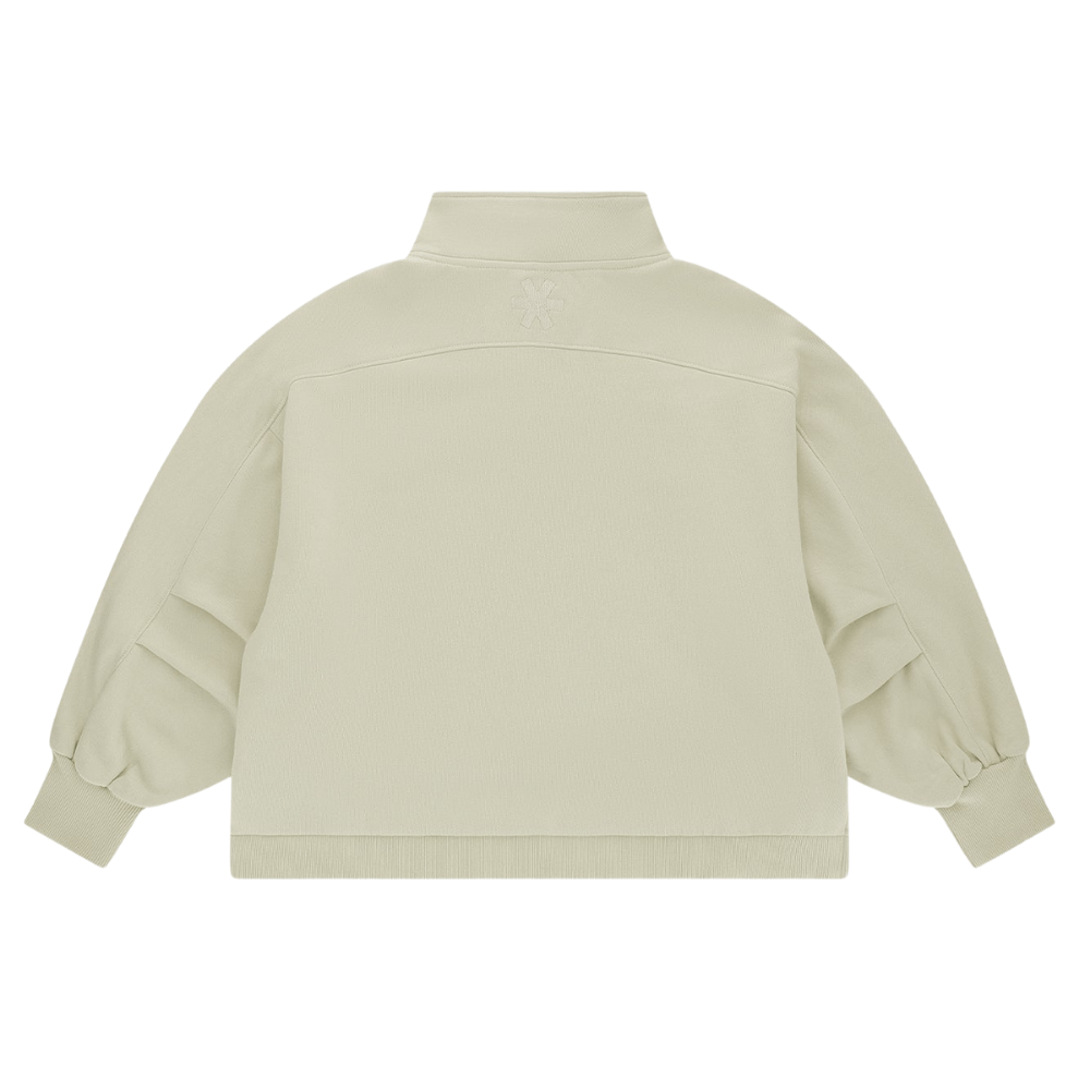 Osaka Women Cropped Half Zip Sweater | Warm Grey