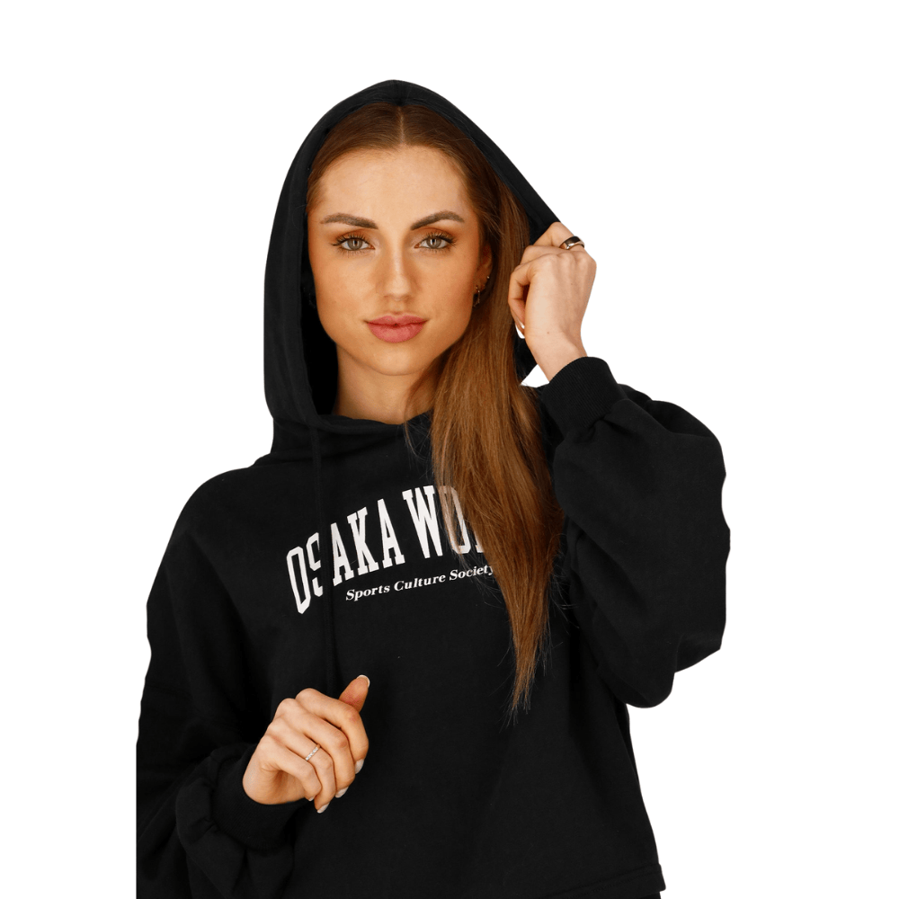 Osaka Women Cropped Hoodie | Black