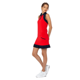 inPhorm NYC Kai 17" Pleated Skirt - Poppy/Midnight