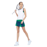 inPhorm NYC Alyssa A-Line Eco-Friendly Skort - Ink Tessel/Ivy