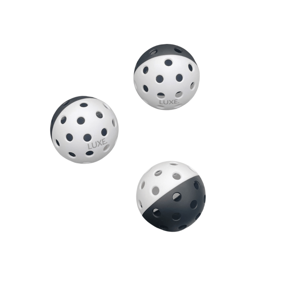 Luxe Pickleball Black & White Pickleballs - Pack of 3