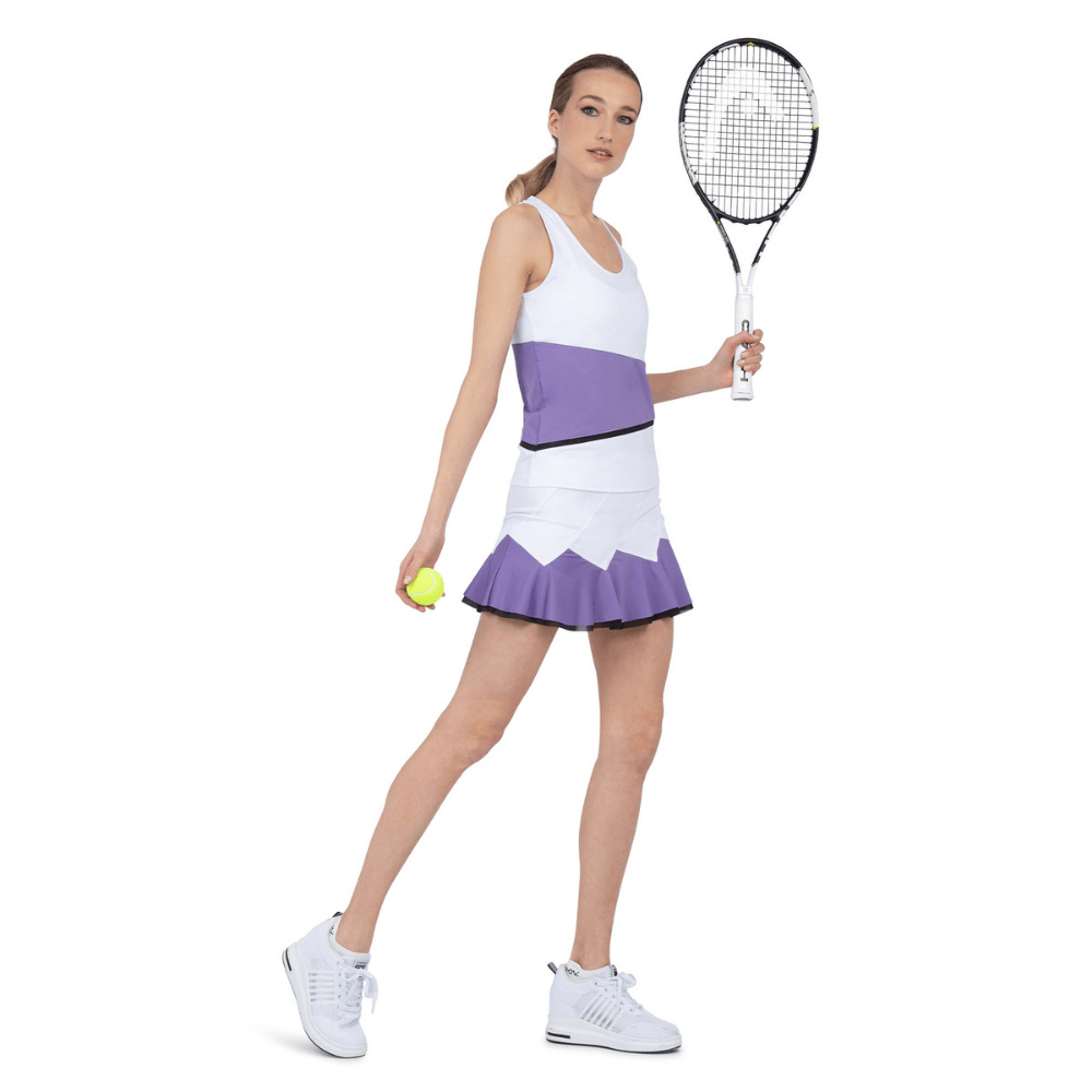 inPhorm NYC Baseline Tank - White/Lavender Combo