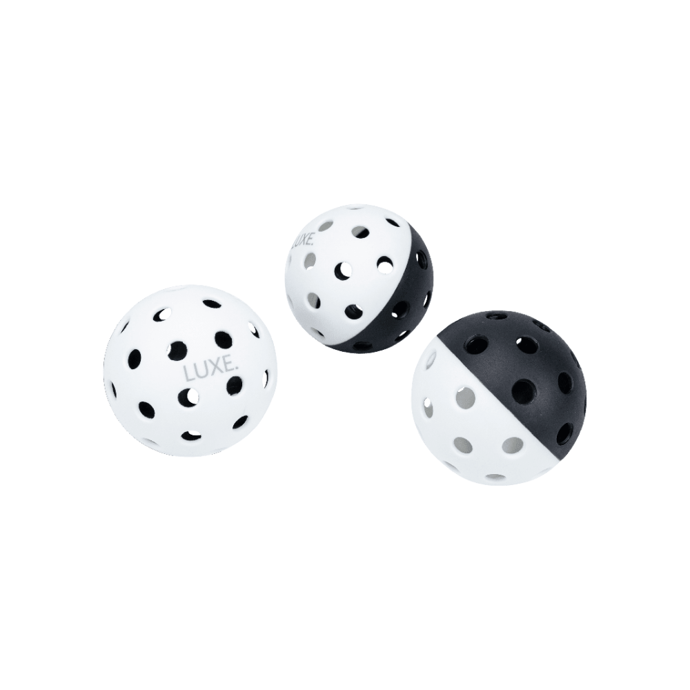 Luxe Pickleball Black & White Pickleballs - Pack of 3