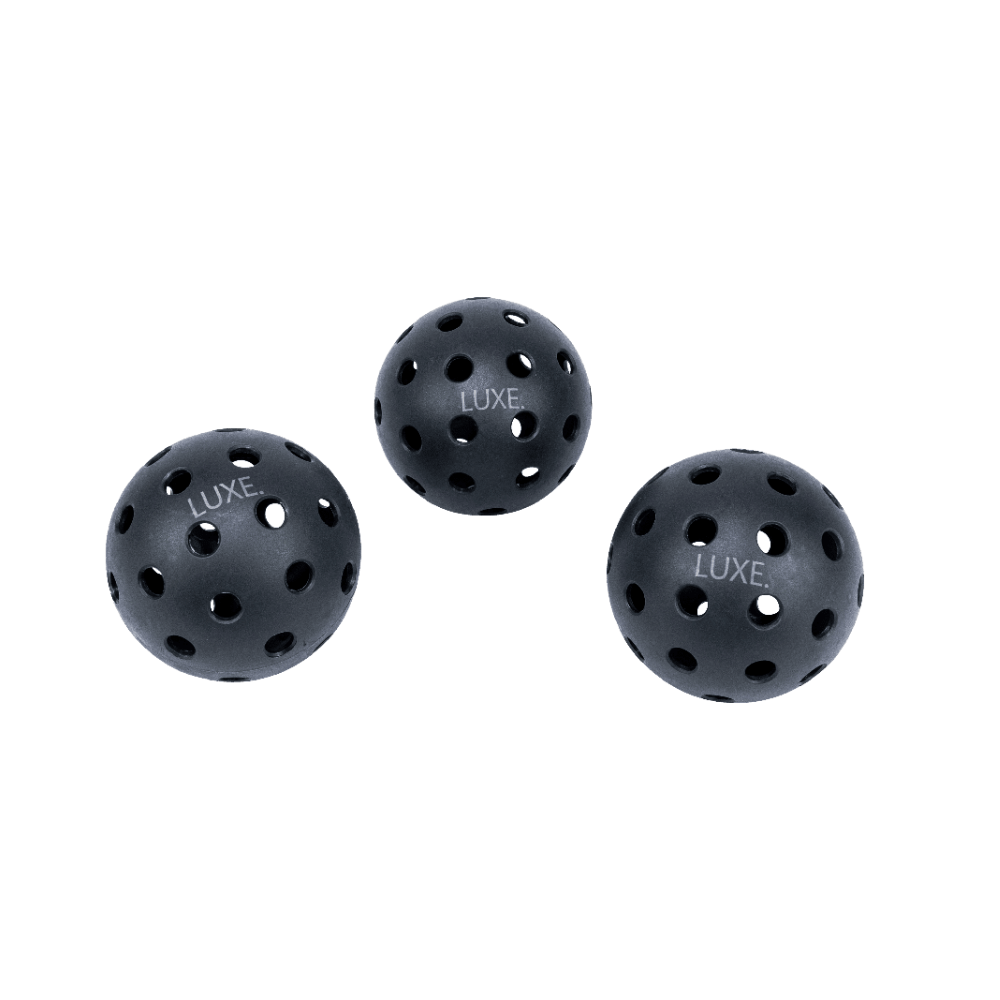 Luxe Pickleball Black Pickleballs - Pack of 3