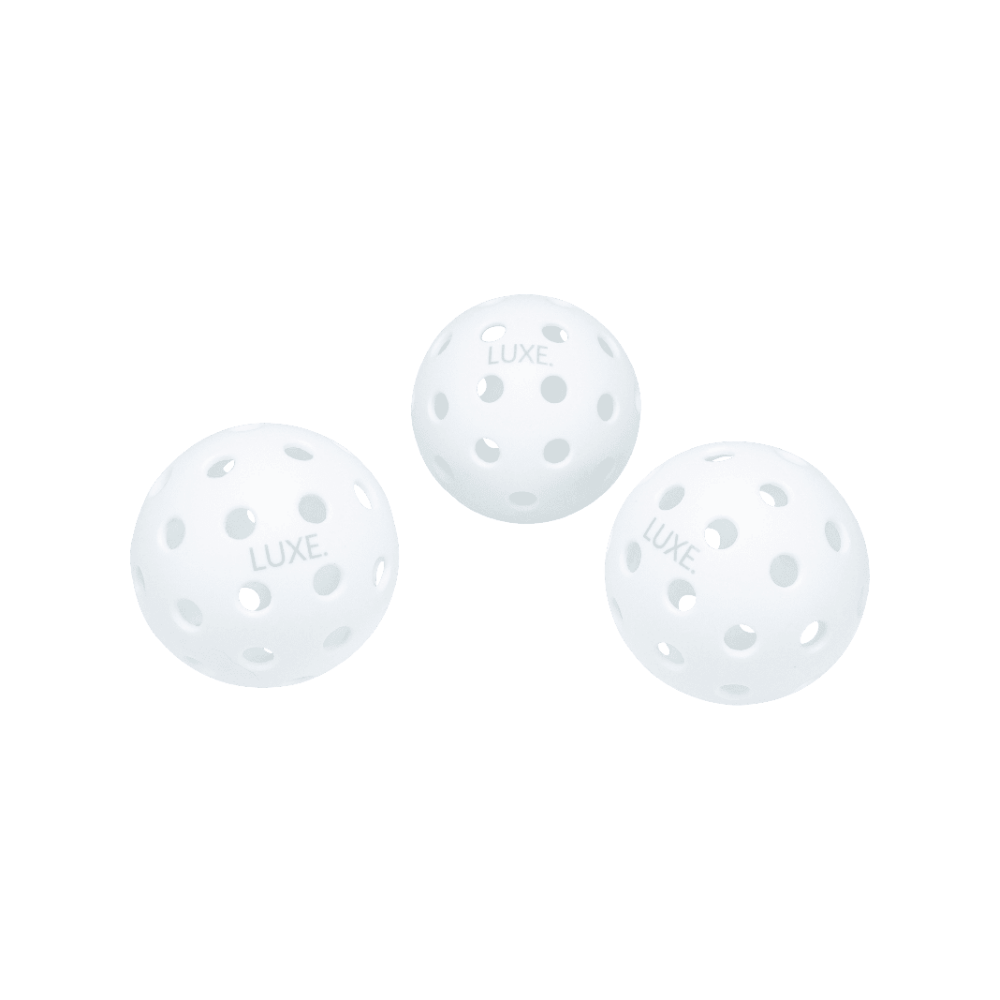 Luxe Pickleball White Pickleballs - Pack of 3