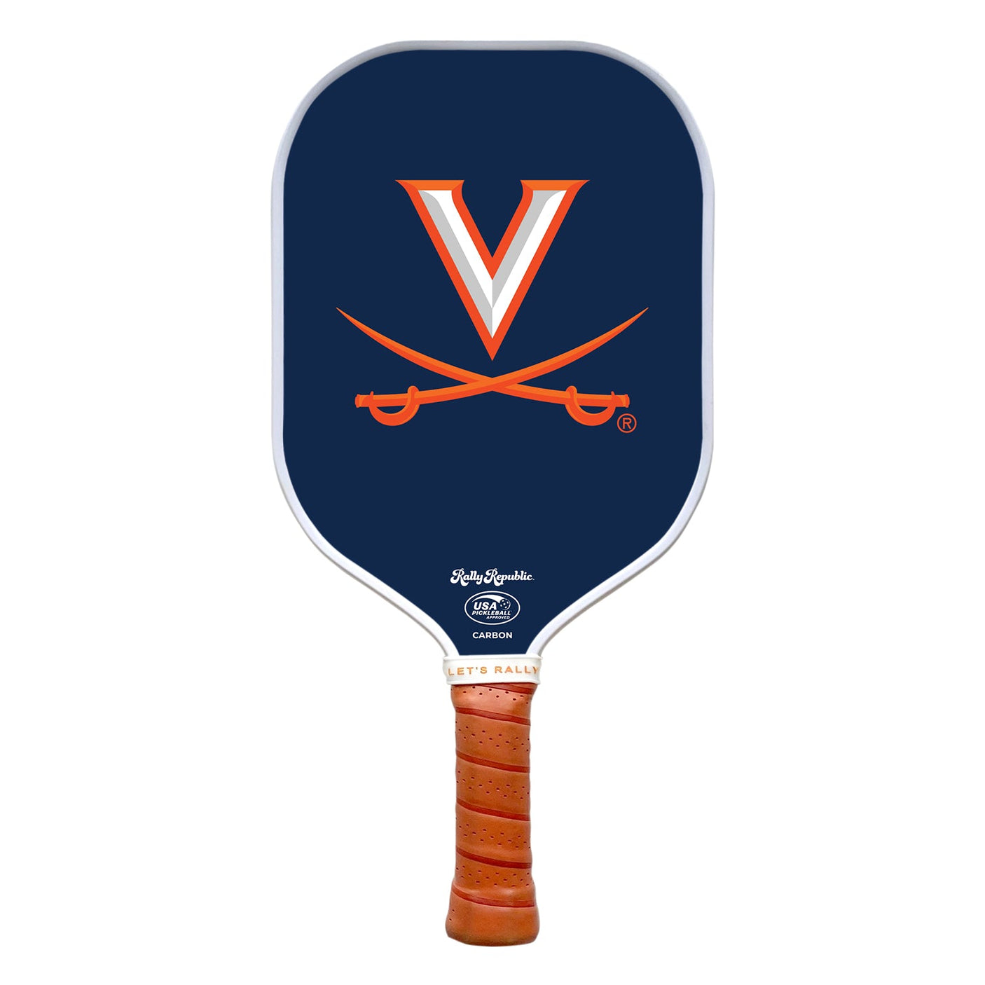 Rally Republic PIckleball Paddle - Virginia Cavaliers Blue V-Sabre Logo