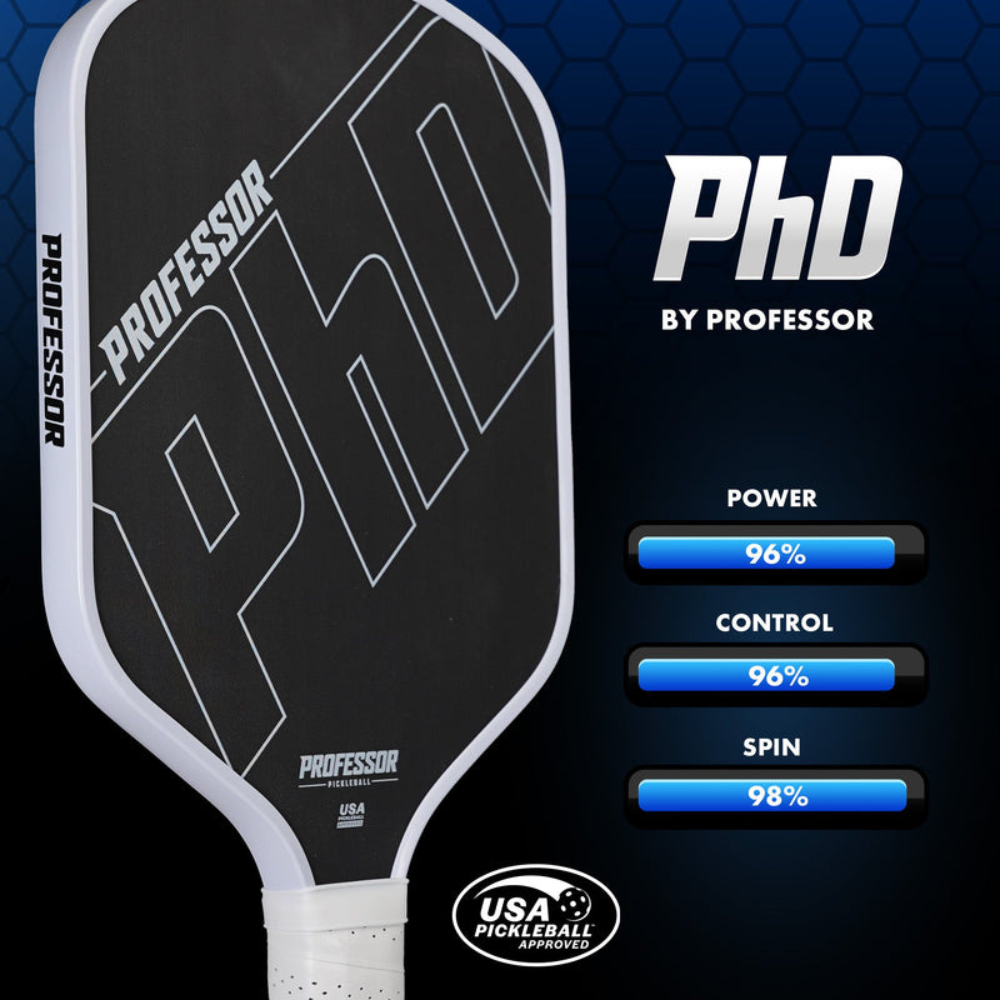 Professor Pickleball Paddle White PhD 16mm