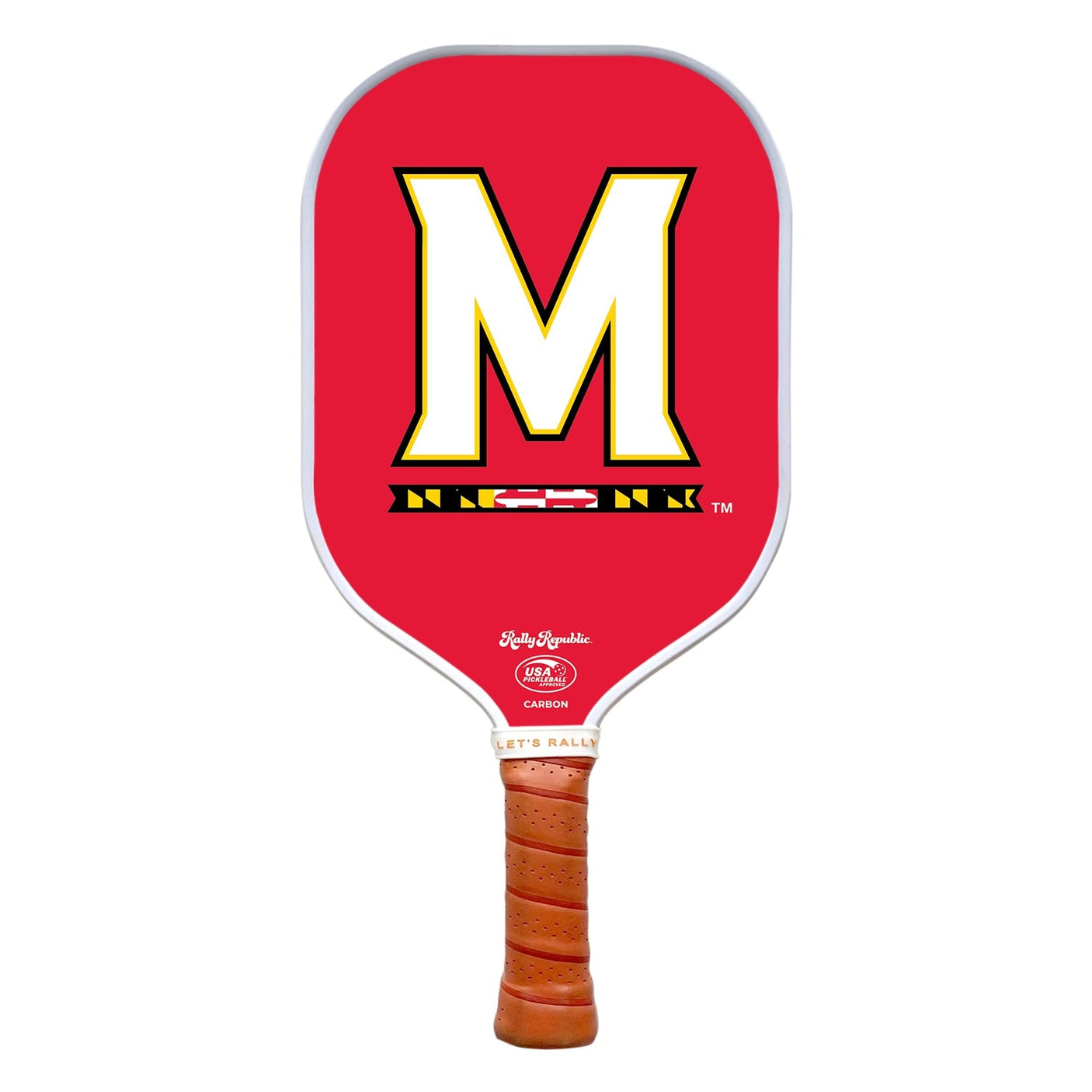 Rally Republic PIckleball Paddle - Maryland Terrapins Red Primary Athletic Mark