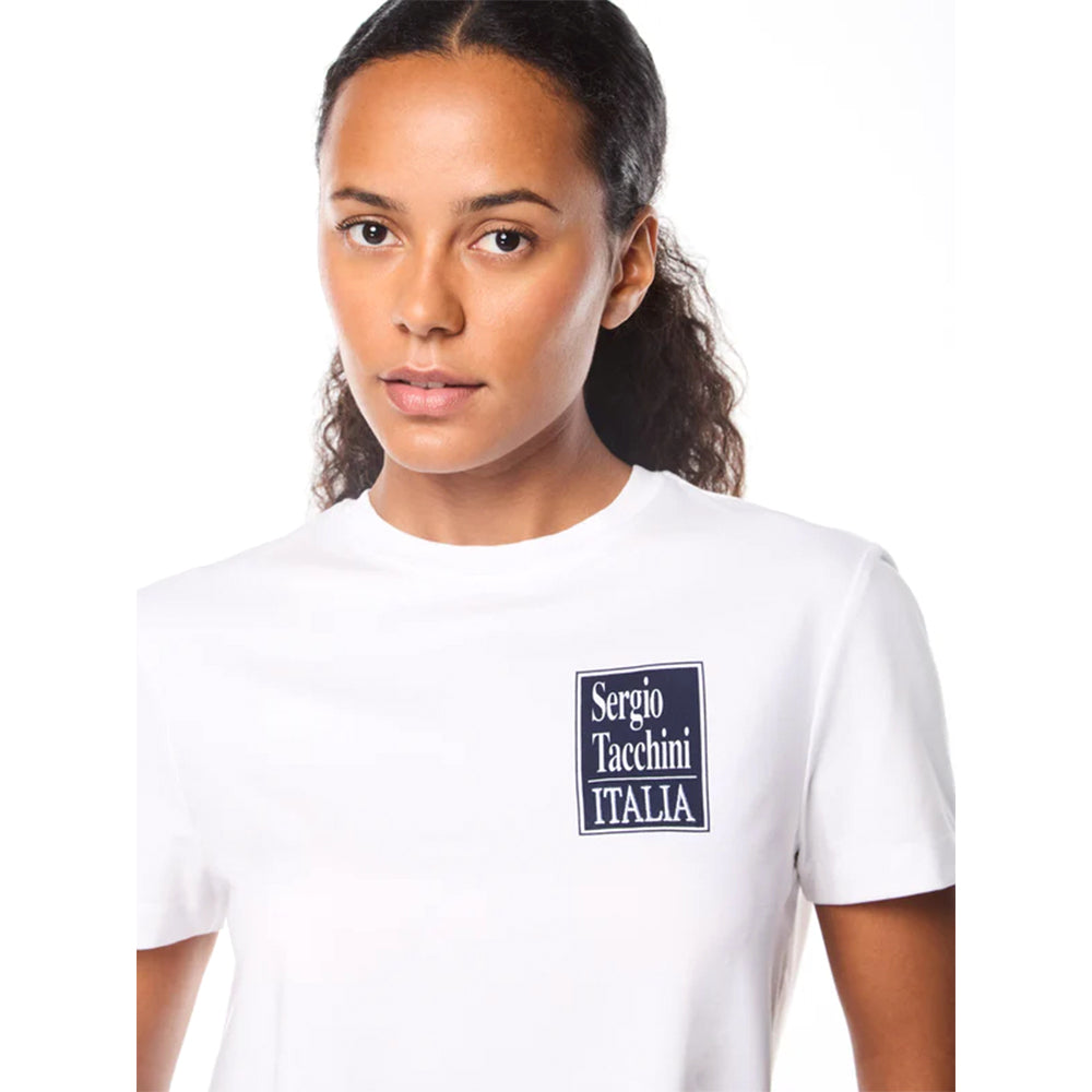 Camiseta Sergio Tacchini Italia para mujer | Blanco Brillante