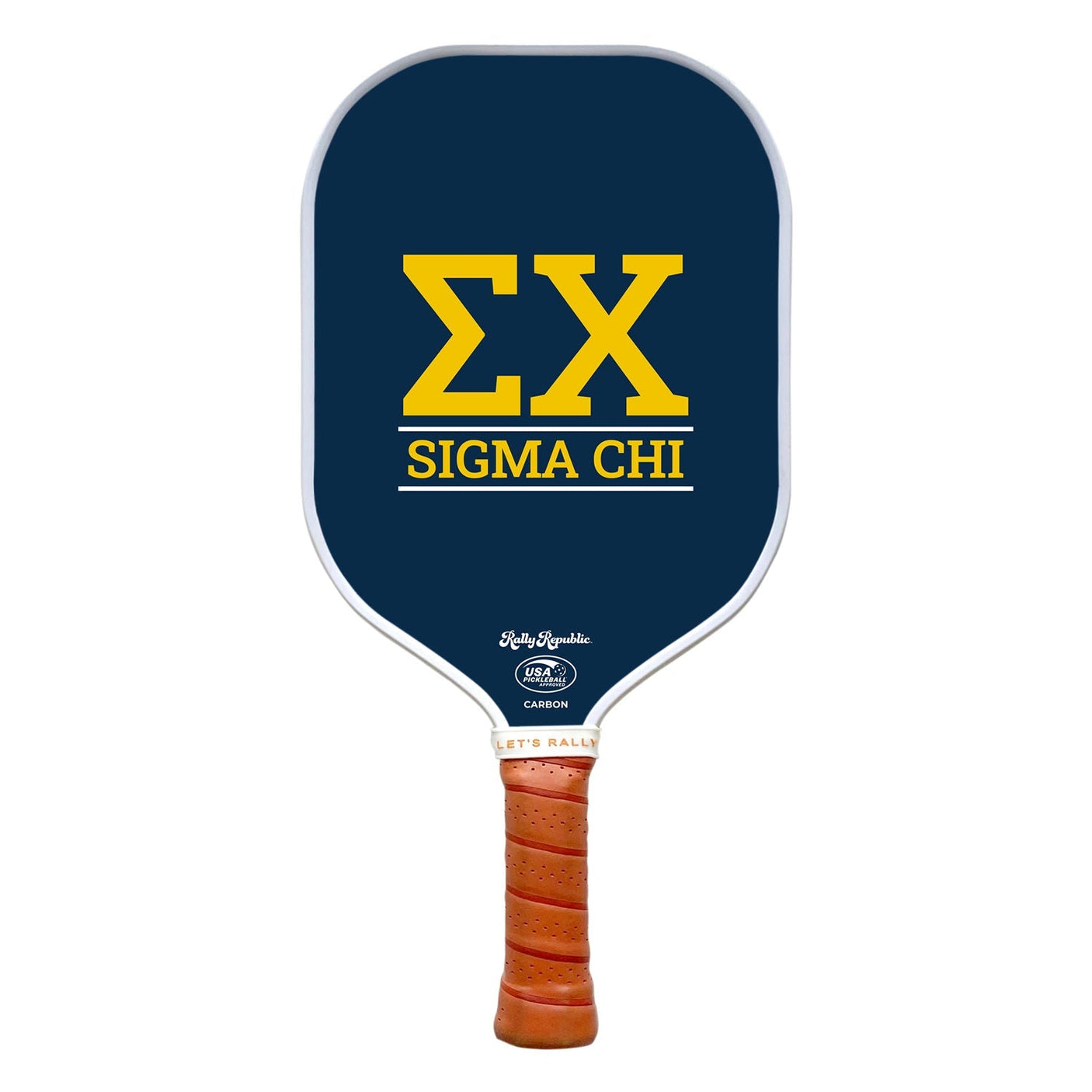 Rally Republic PIckleball Paddle - Sigma Chi Letters Navy Greek Letter