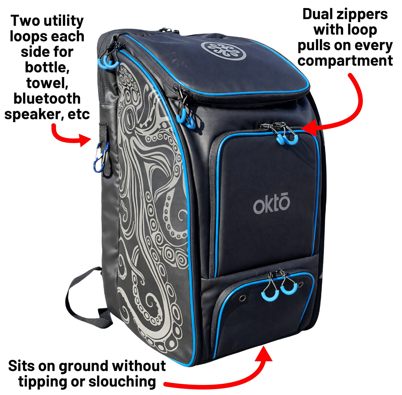 Mochila de remo Oktō Pro Elite | Negro y azul