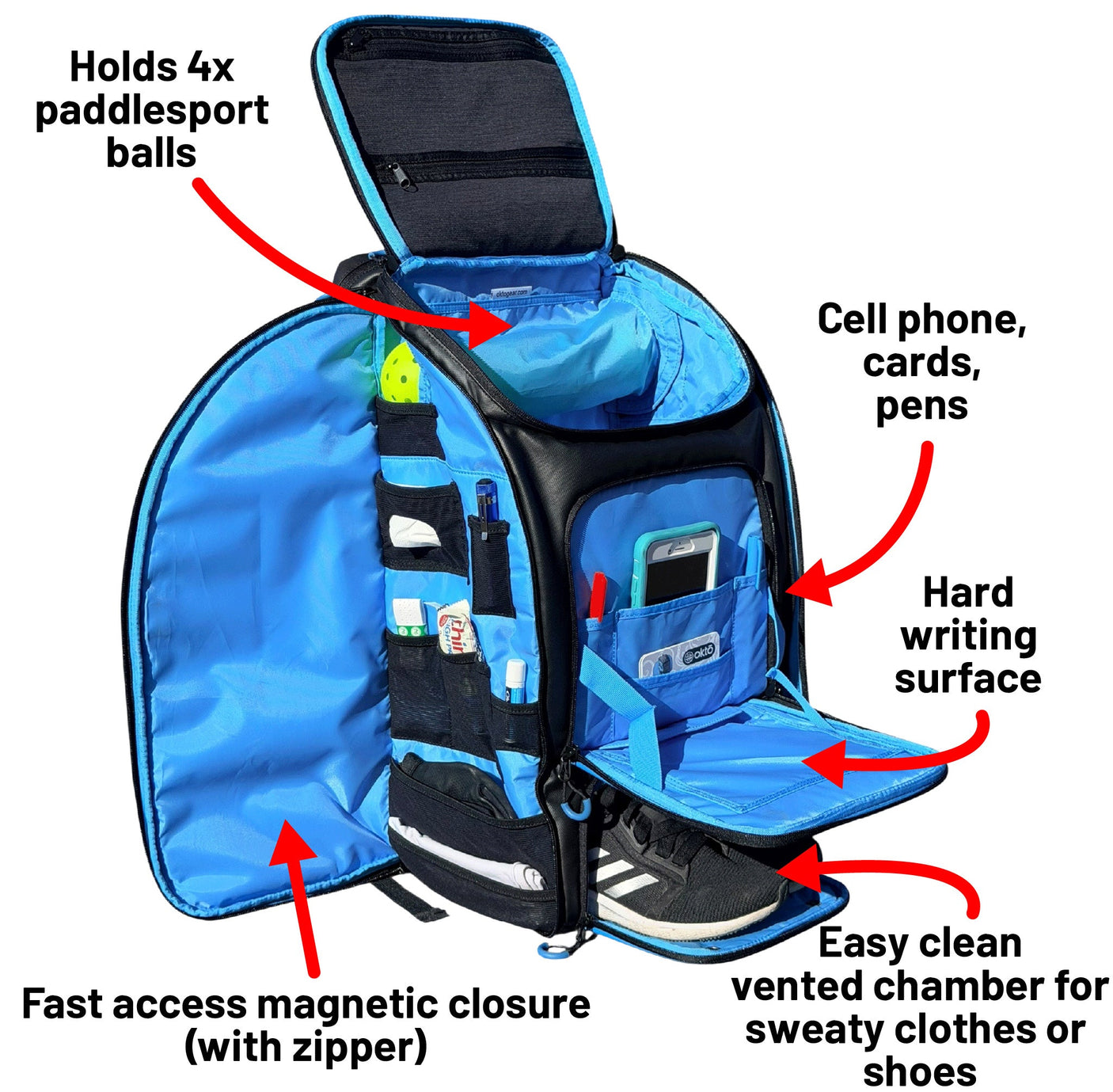 Mochila de remo Oktō Pro Elite | Negro y azul