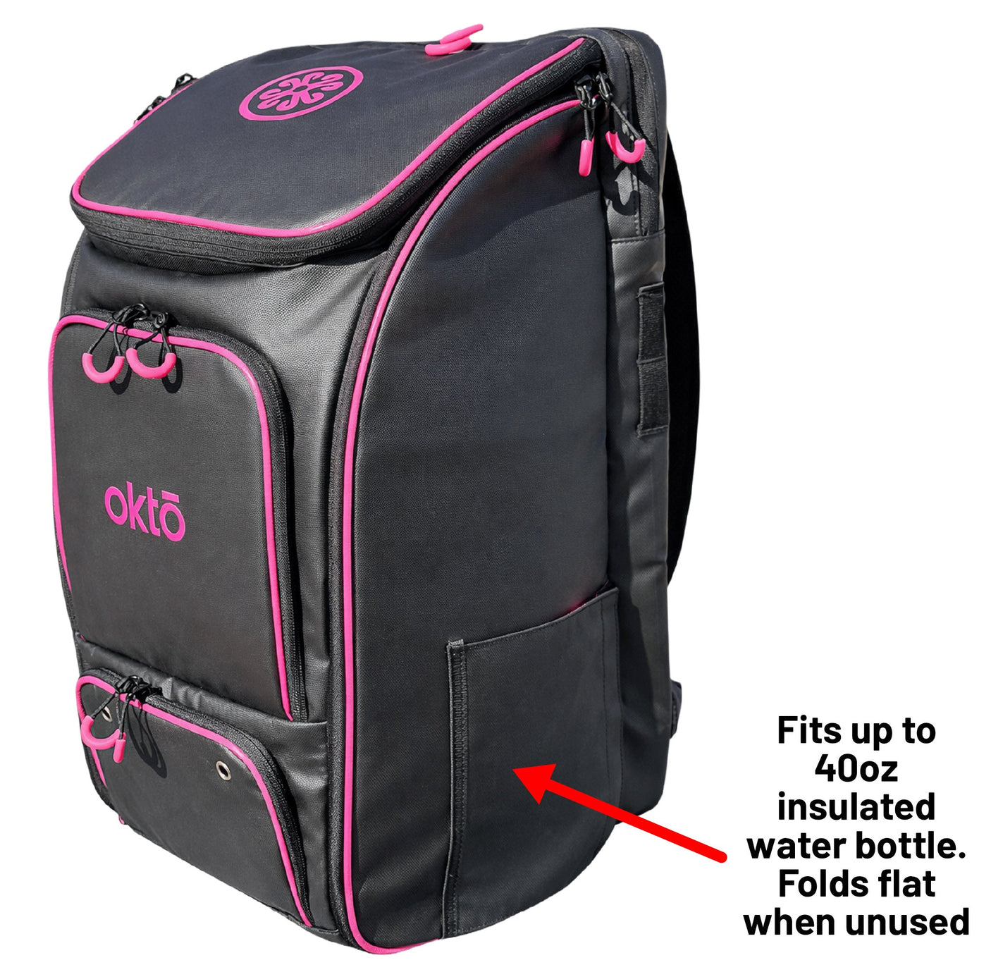 Oktō Pro Elite Paddle Sports Backpack | Black & Pink