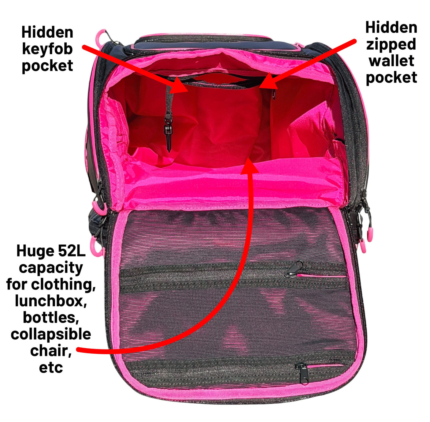 Oktō Pro Elite Paddle Sports Backpack | Black & Pink