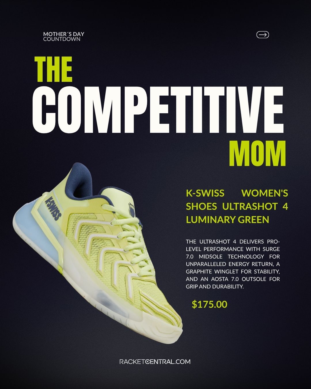 Zapatillas de pickleball K-Swiss Ultrashot 4 para mujer