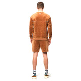 Sergio Tacchini Bandiera Debossed Velour Crewneck | Almendra Azucarada