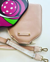 Fenix Sportier “The Addict” Leather Pickleball Bag - Blush/Gold