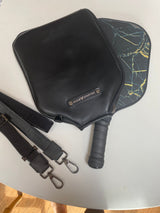 Fenix Sportier “The Addict” Leather Pickleball Bag - Black/Gunmetal