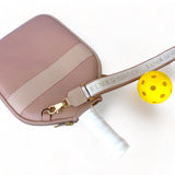 Fenix Sportier “The Addict” Leather Pickleball Bag - Blush/Gold