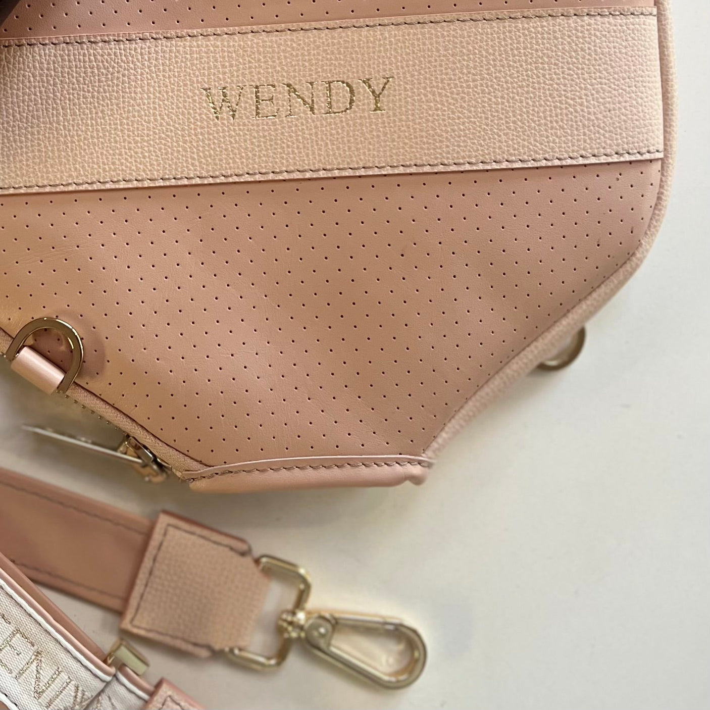 Fenix Sportier “The Addict” Leather Pickleball Bag - Blush/Gold