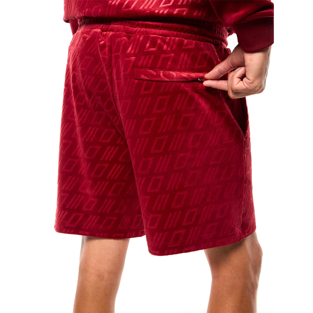 Sergio Tacchini Bandiera Pantalones Cortos de Velour Repujado | Ruibarbo