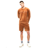 Sergio Tacchini Bandiera Debossed Velour Crewneck | Almendra Azucarada