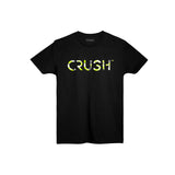 Crush Sports Unisex Camo Lime Green Logo Black Short Sleeved T-Shirt