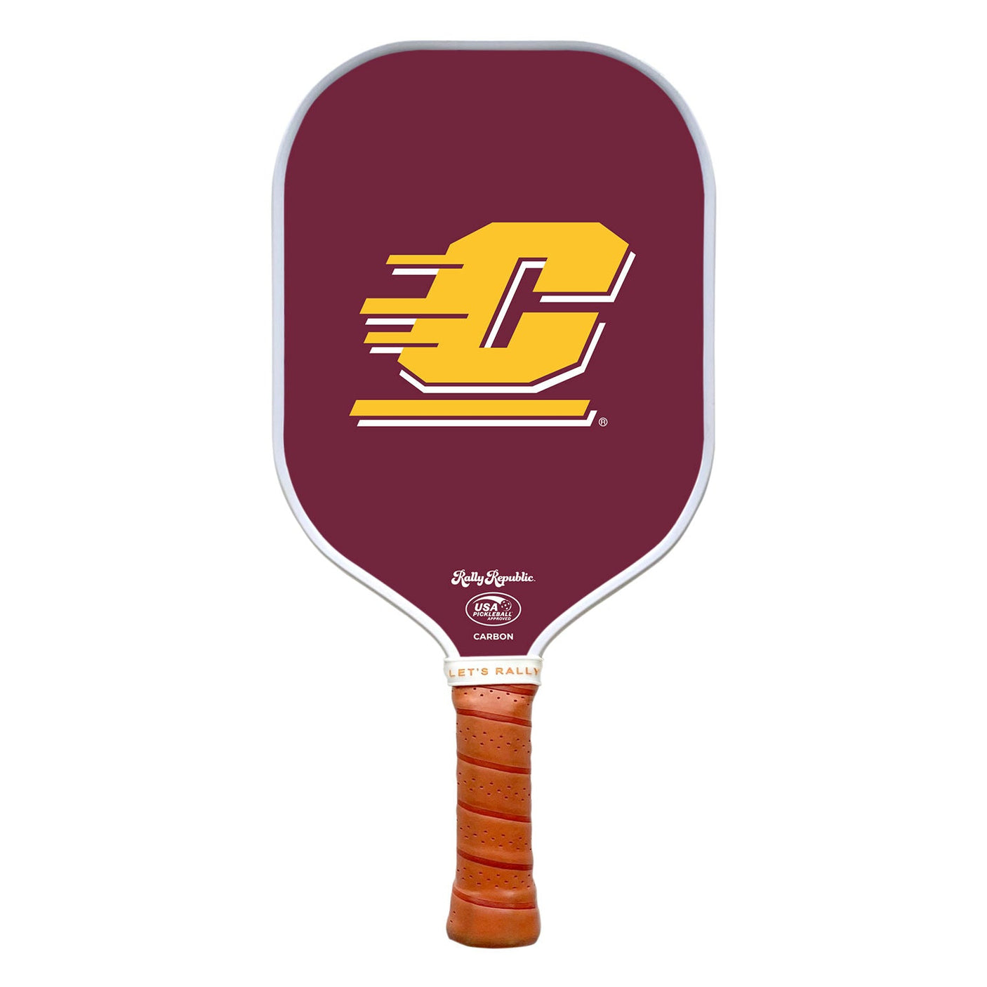 Rally Republic PIckleball Paddle - Central Michigan Chippewas CMU Maroon Action C Mark