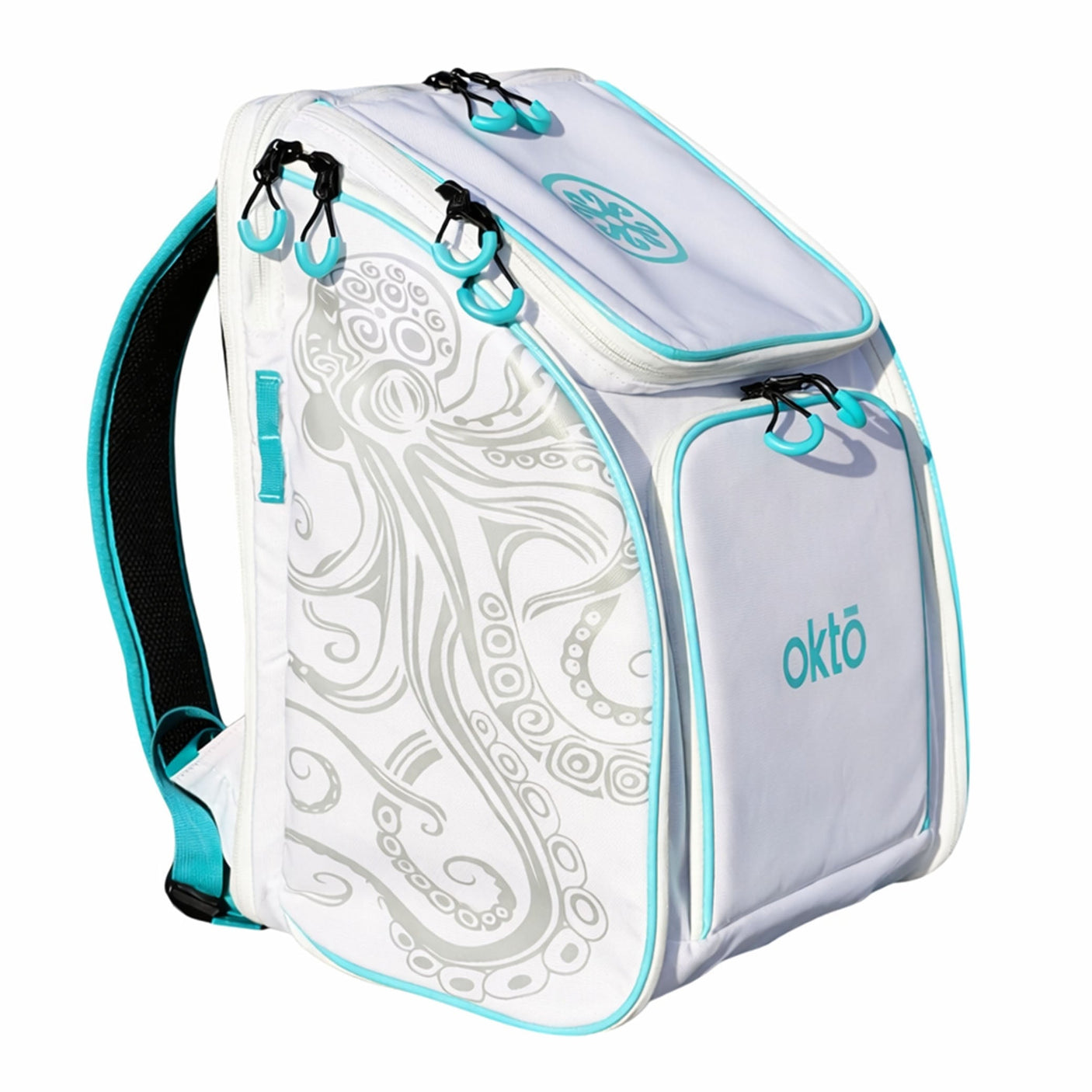 Mochila para deportes de remo Oktō Rec Lite | Blanco y turquesa