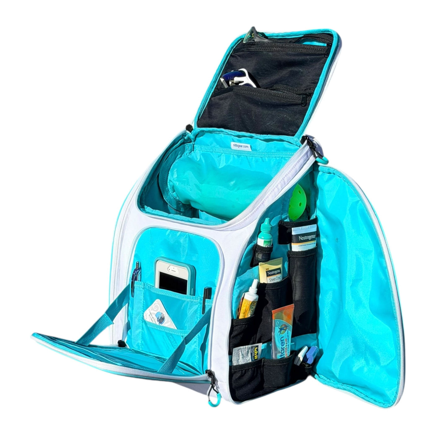 Mochila para deportes de remo Oktō Rec Lite | Blanco y turquesa