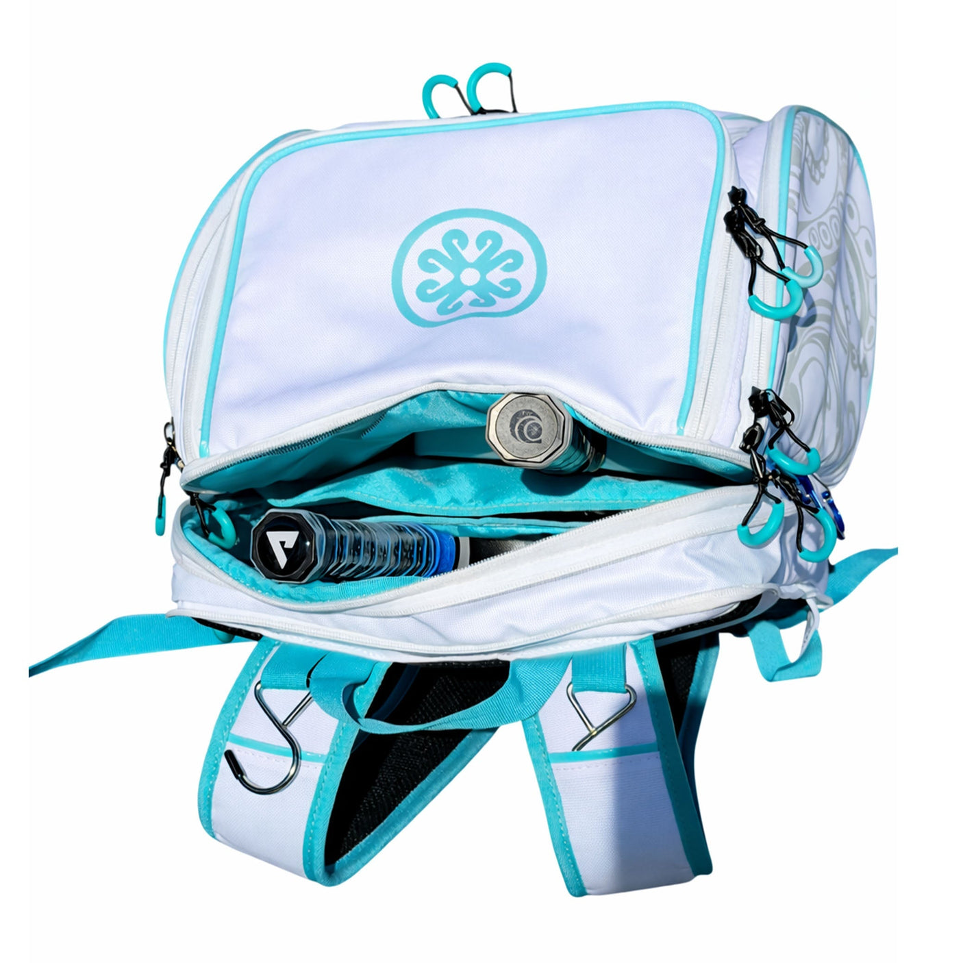 Mochila para deportes de remo Oktō Rec Lite | Blanco y turquesa