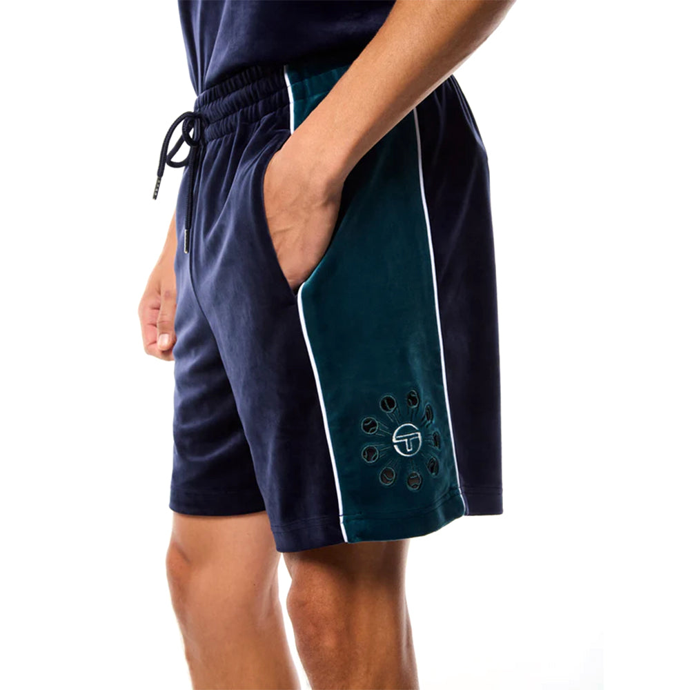 Sergio Tacchini Cresta Velour Short | Azul Marino