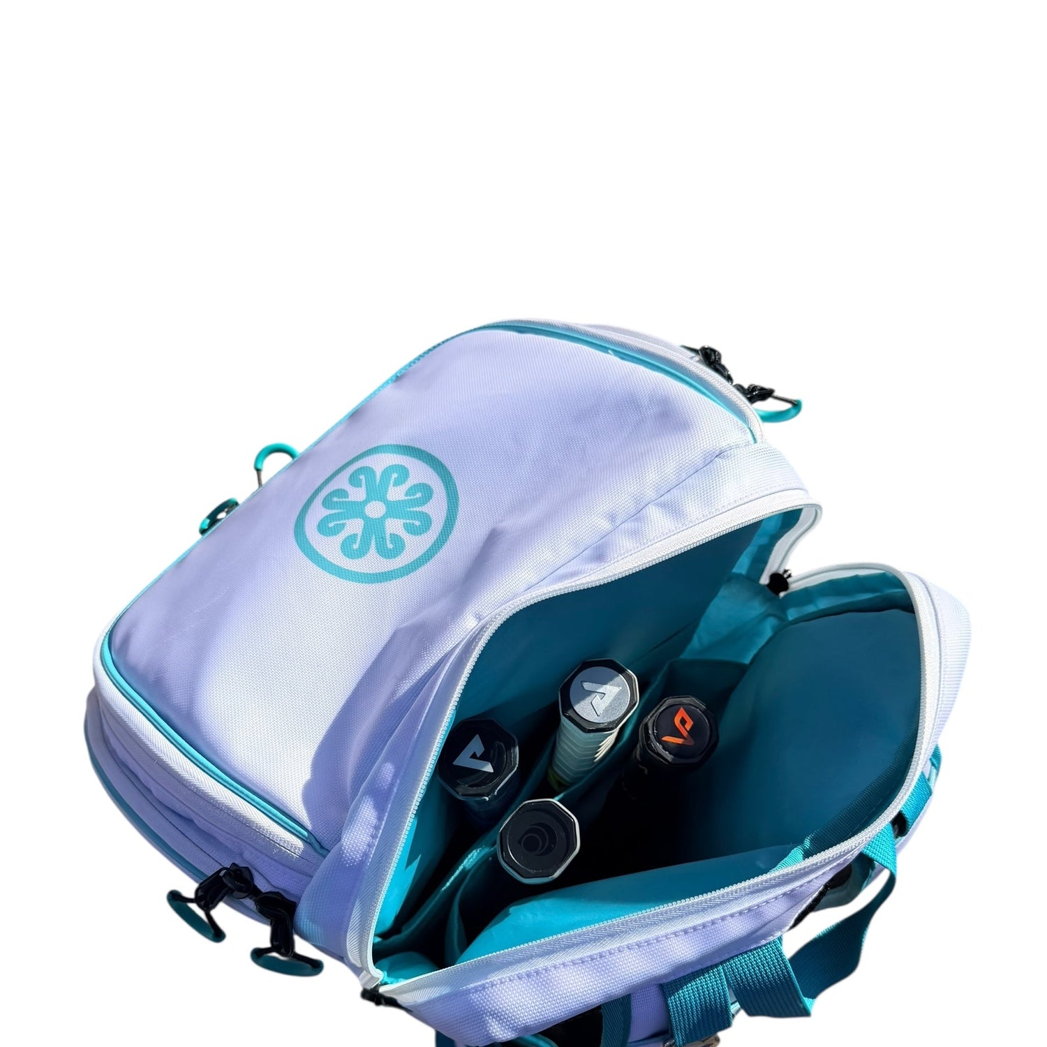 Mochila Oktō Pro Elite para deportes de remo | Blanco y cerceta