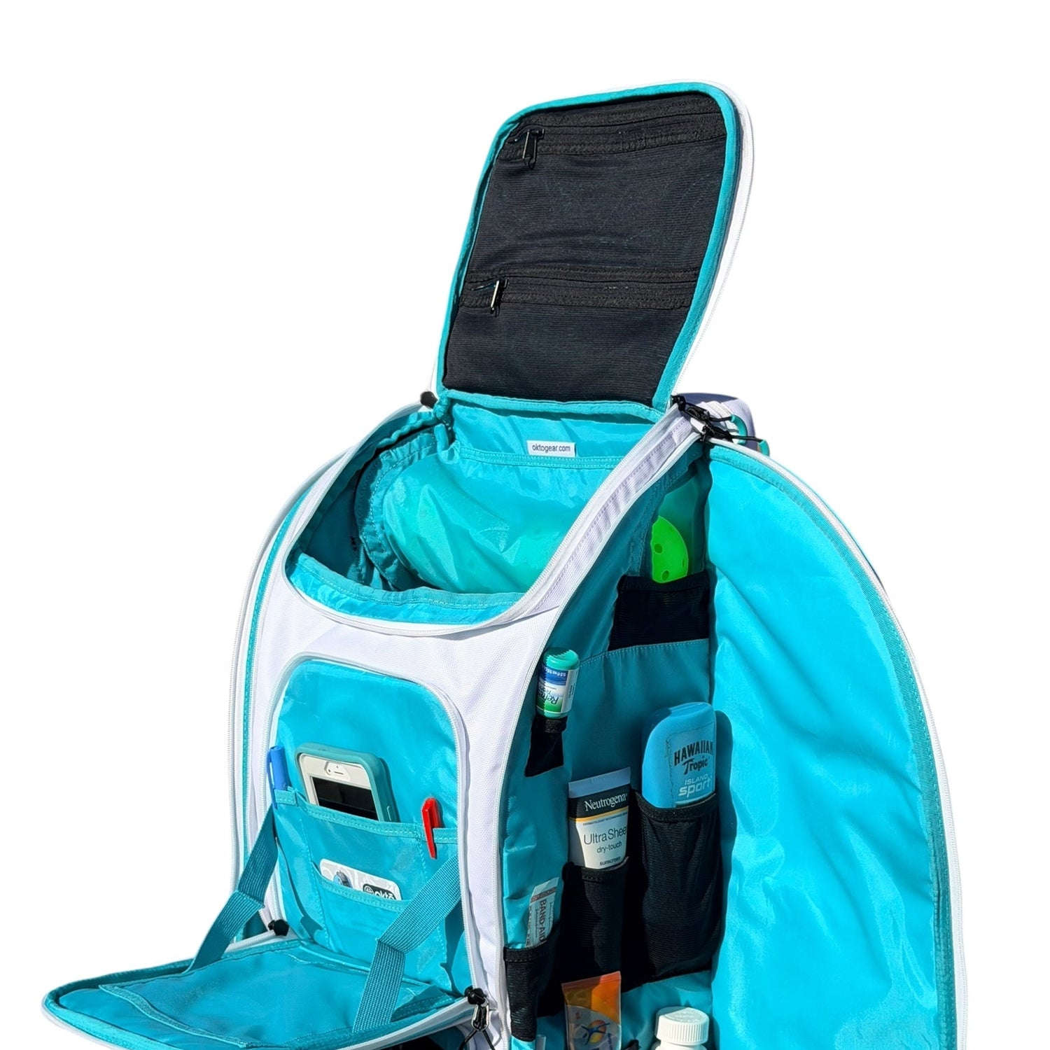 Mochila Oktō Pro Elite para deportes de remo | Blanco y cerceta