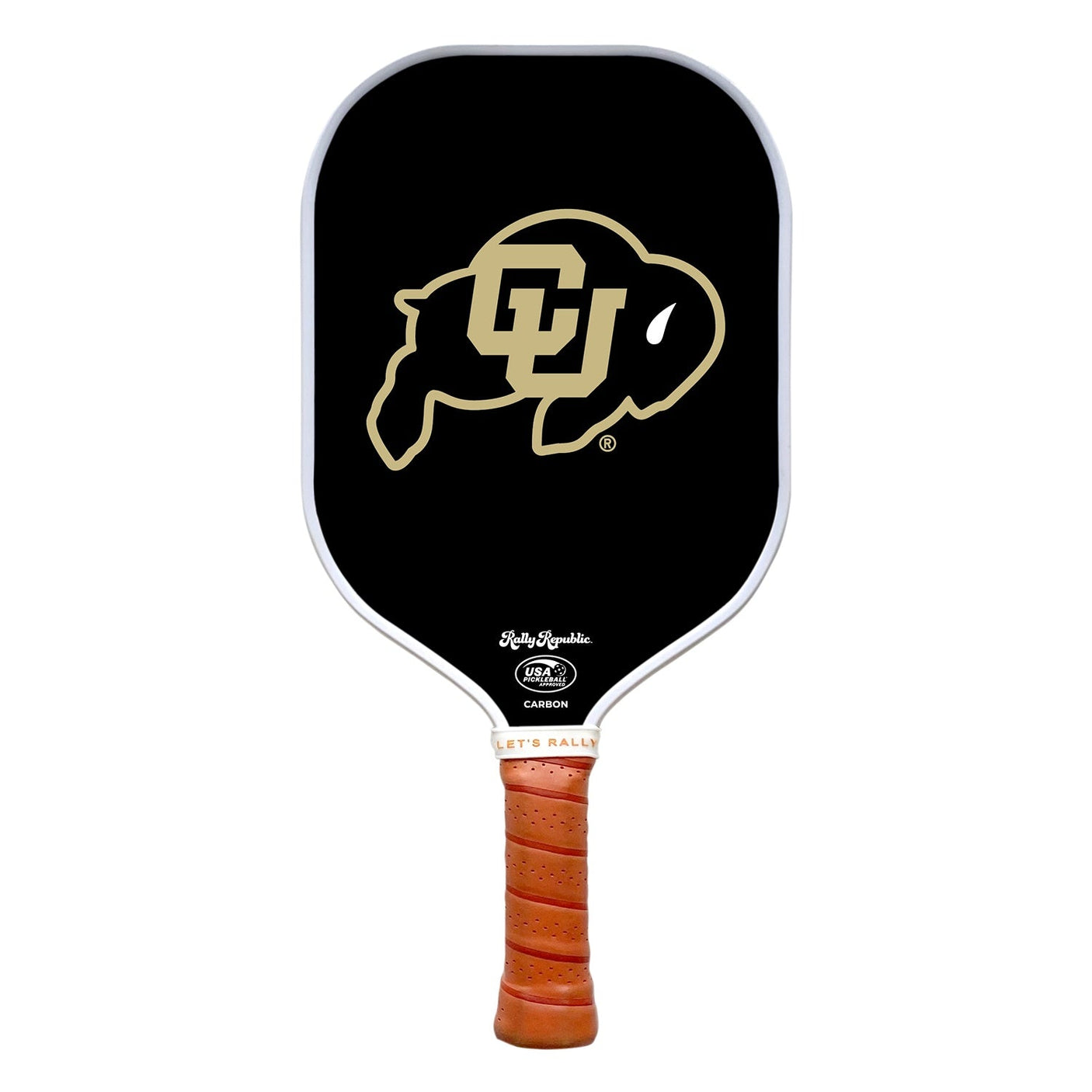 Rally Republic PIckleball Paddle - Colorado Buffaloes Black CU Primary Mark
