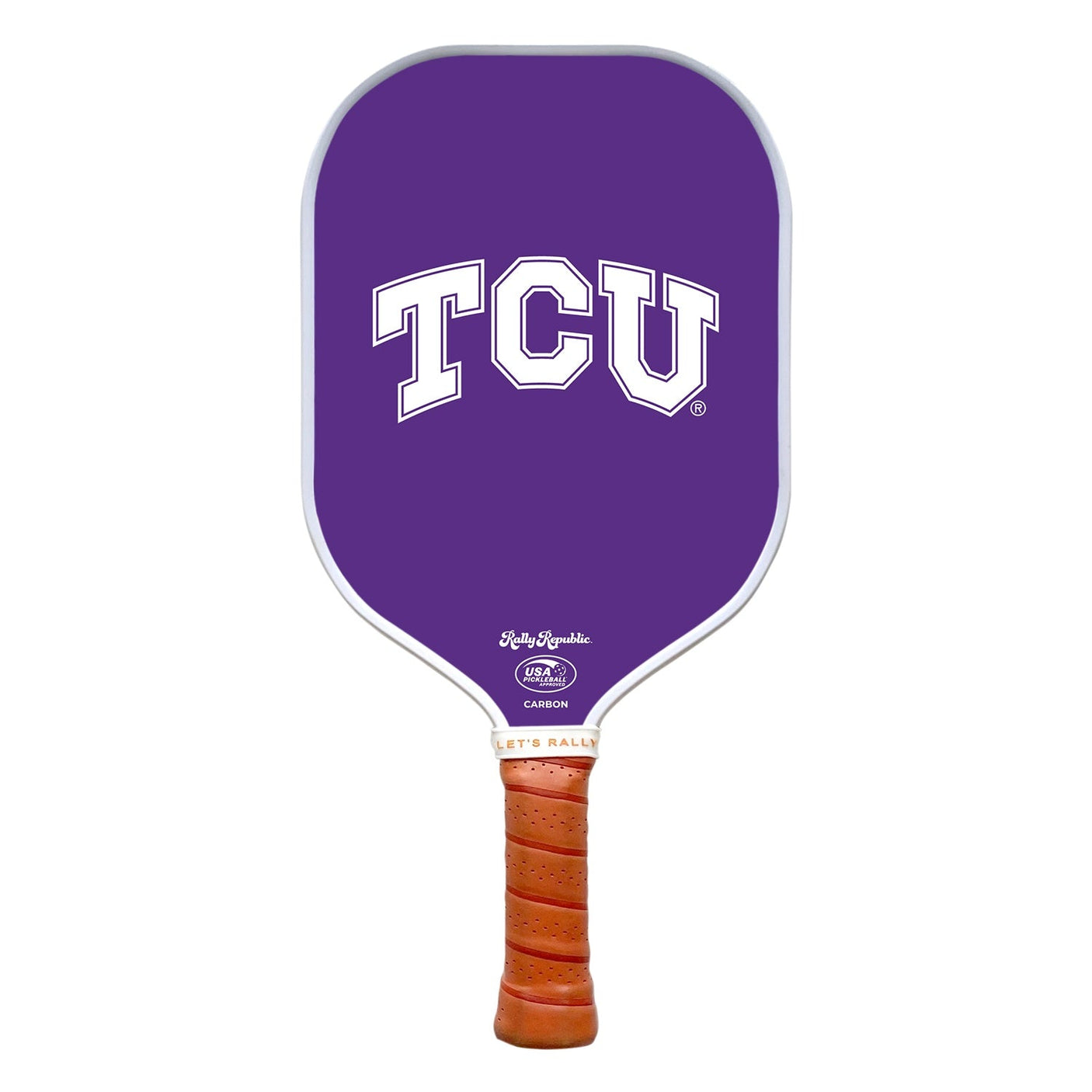 Rally Republic PIckleball Paddle - TCU Horned Frogs Purple TCU Word Mark