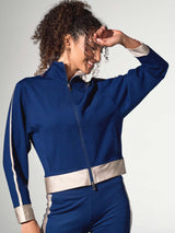 inPhorm NYC Women's Dolman Sleeve Sofia Knit Jacket - Ink/Silver Sand