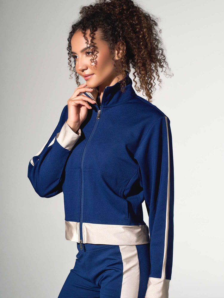 inPhorm NYC Women's Dolman Sleeve Sofia Knit Jacket - Ink/Silver Sand