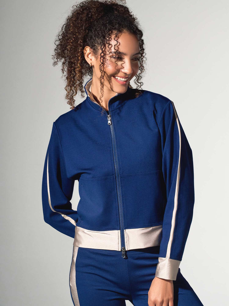 inPhorm NYC Women's Dolman Sleeve Sofia Knit Jacket - Ink/Silver Sand