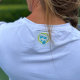 Swinton Pickleball - Women's Lux Performance White Kitchen's Closed Tee