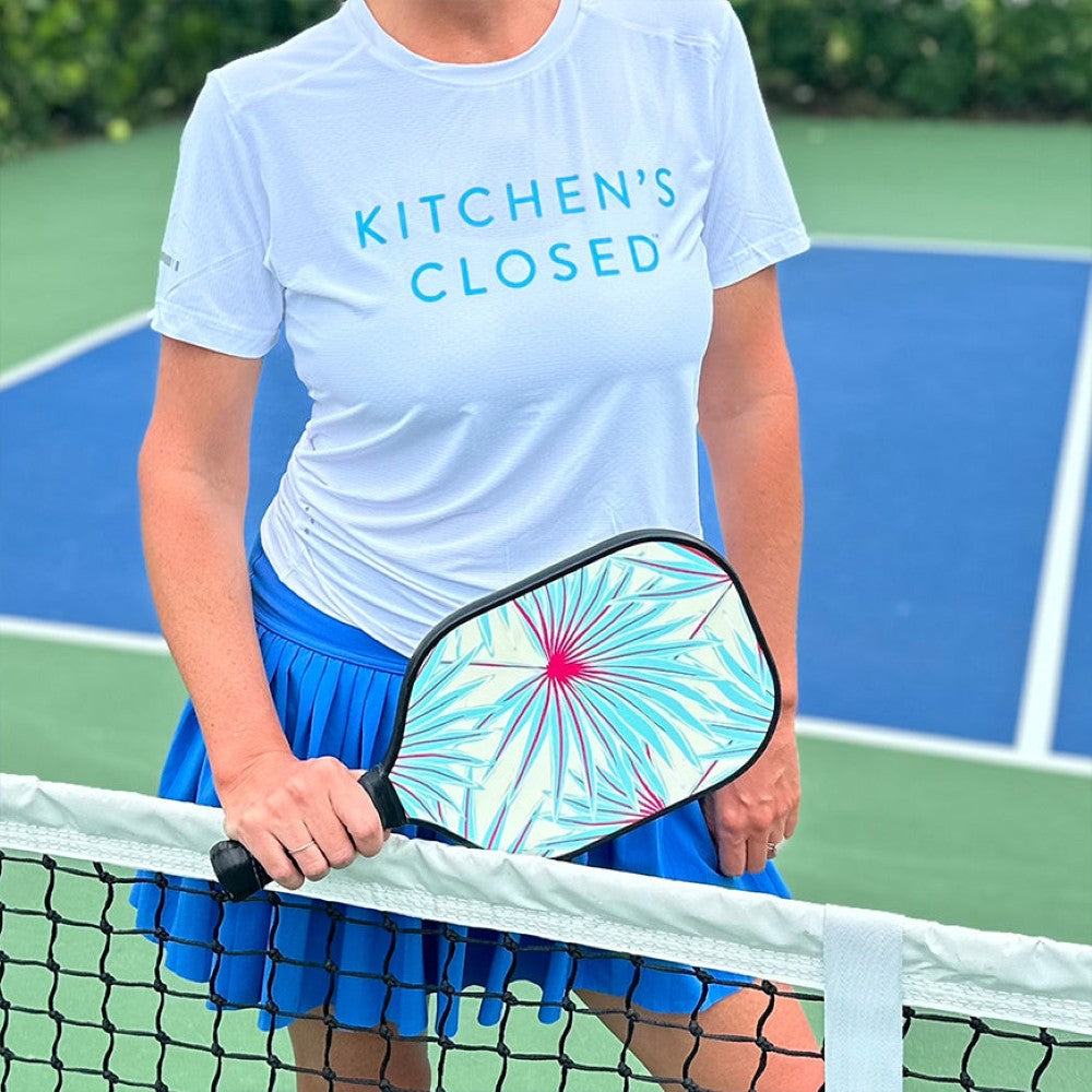 Swinton Pickleball - Women's Lux Performance White Kitchen's Closed Tee