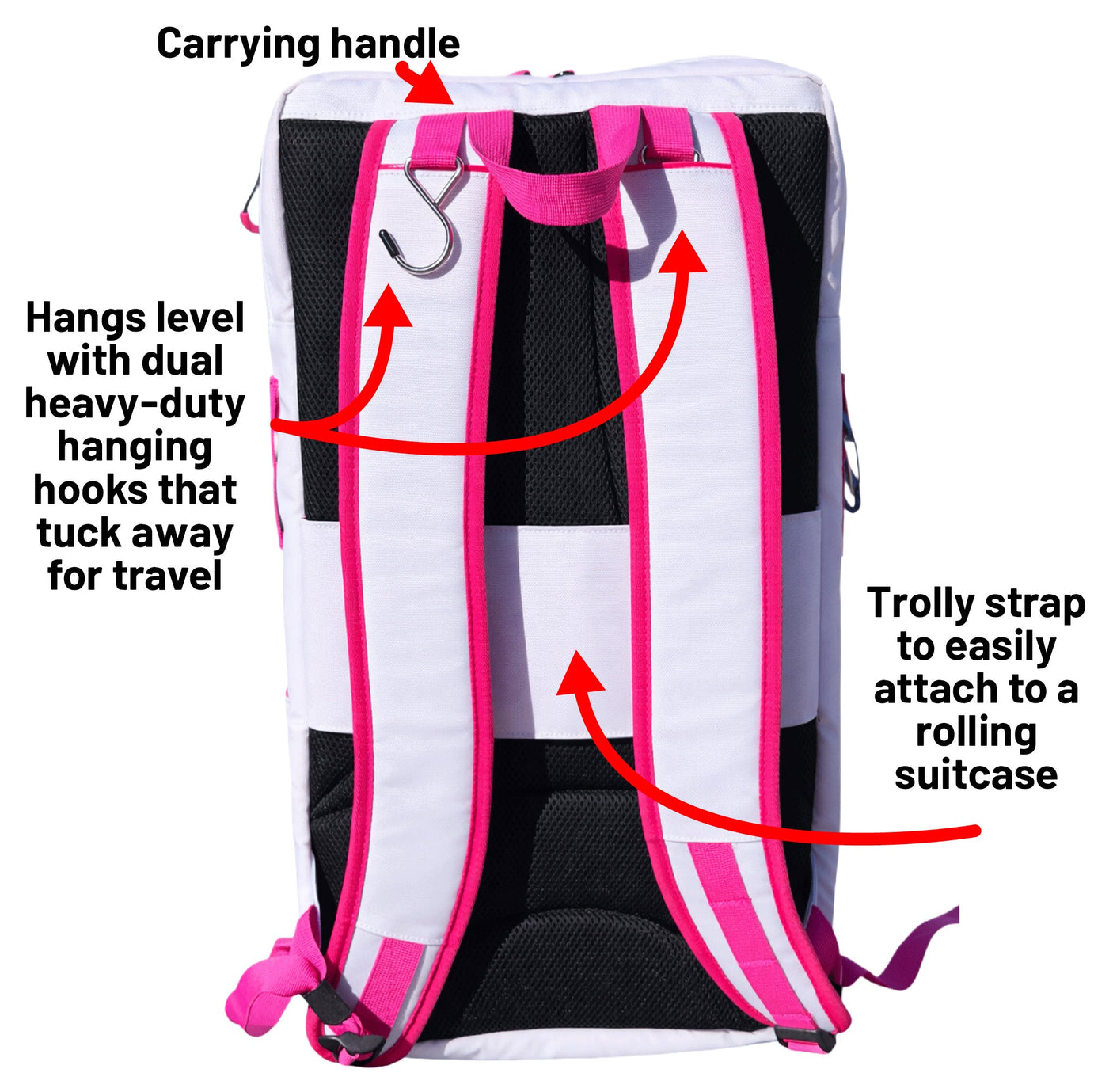 Oktō Pro Elite Paddle Sports Backpack | White & Pink